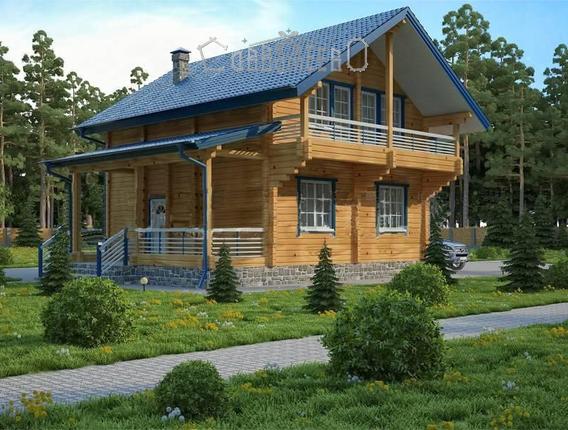 Дом из бруса с мансардой Б-228