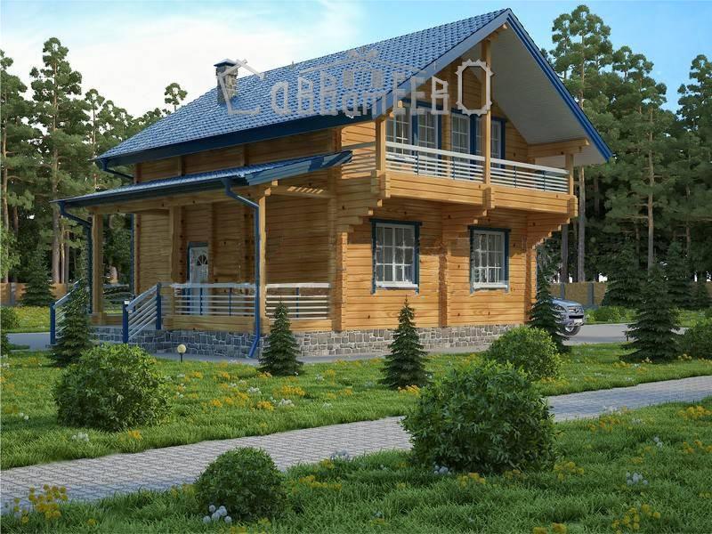 Дом из бруса с мансардой Б-228 Дом из бруса с мансардой Б-228